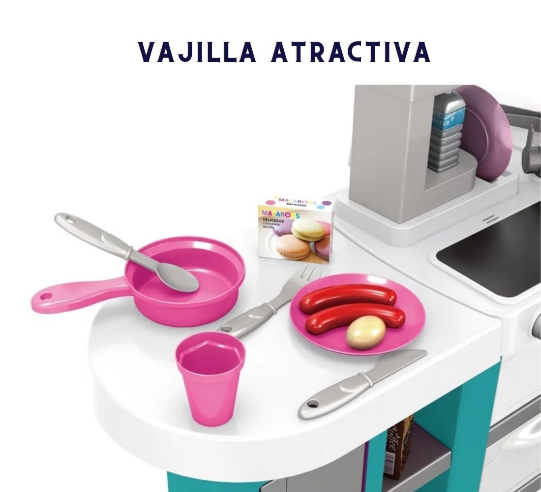 Cocina infantil con luces, sonidos y sistema de agua real