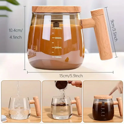 Taza Eléctrica de Lujo 400ml – Mezcla con un botón, sin cucharas ni grumos – 30% de descuento